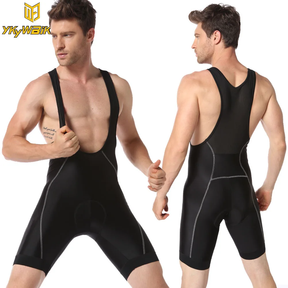 bib shorts 2 YKYWBIKE велошорты для мужчин MTB велосипед Короткие горные бермуды одежда горный велосипед летние плотные триатлонные накладки нагрудники - Цвет: bib shorts 2