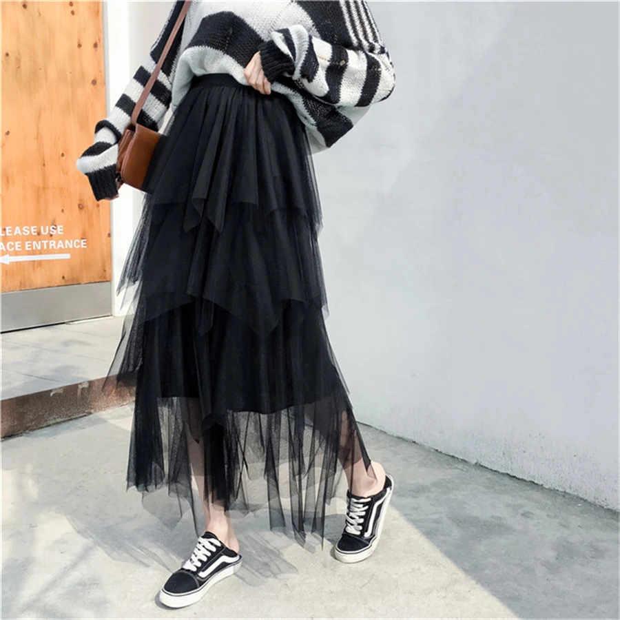 Юбки Женские размера плюс бальное платье с высокой талией юбка-пачка длинная