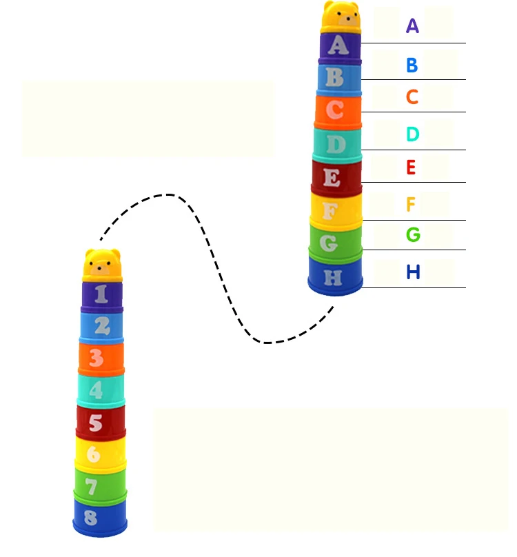 9 шт. складная башня в виде медведя|Блочные конструкторы| |