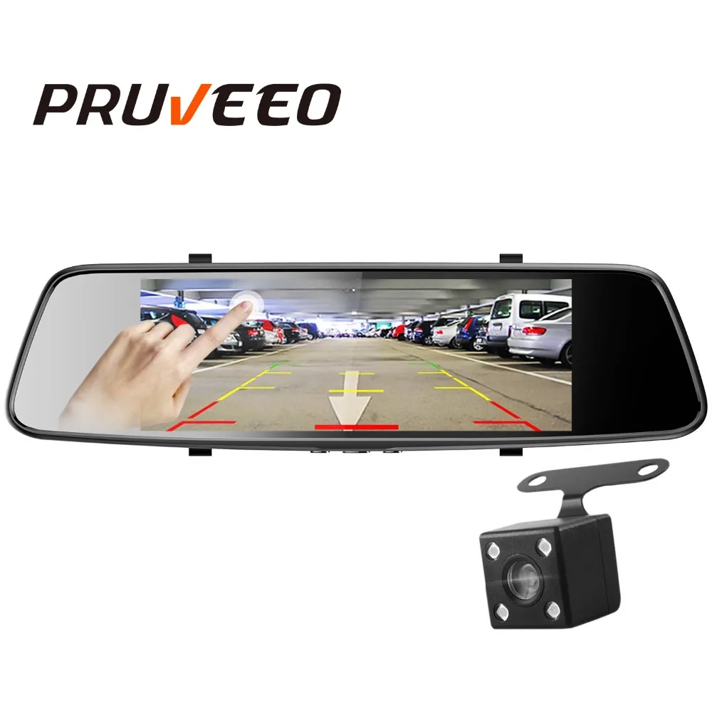Автомобильный видеорегистратор Pruveeo D700 7-дюймовый сенсорный экран камера заднего