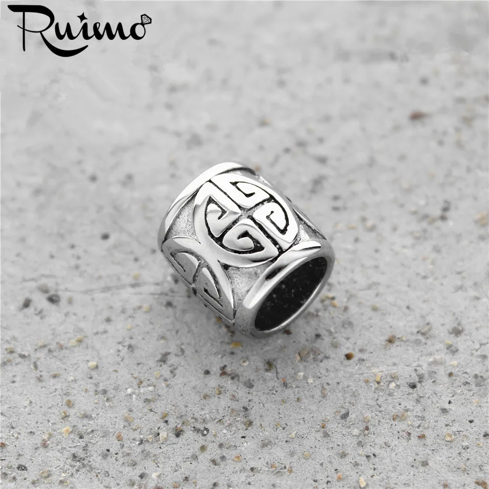 RUIMO из нержавеющей стали с большим отверстием тибетские длинные бусины большие