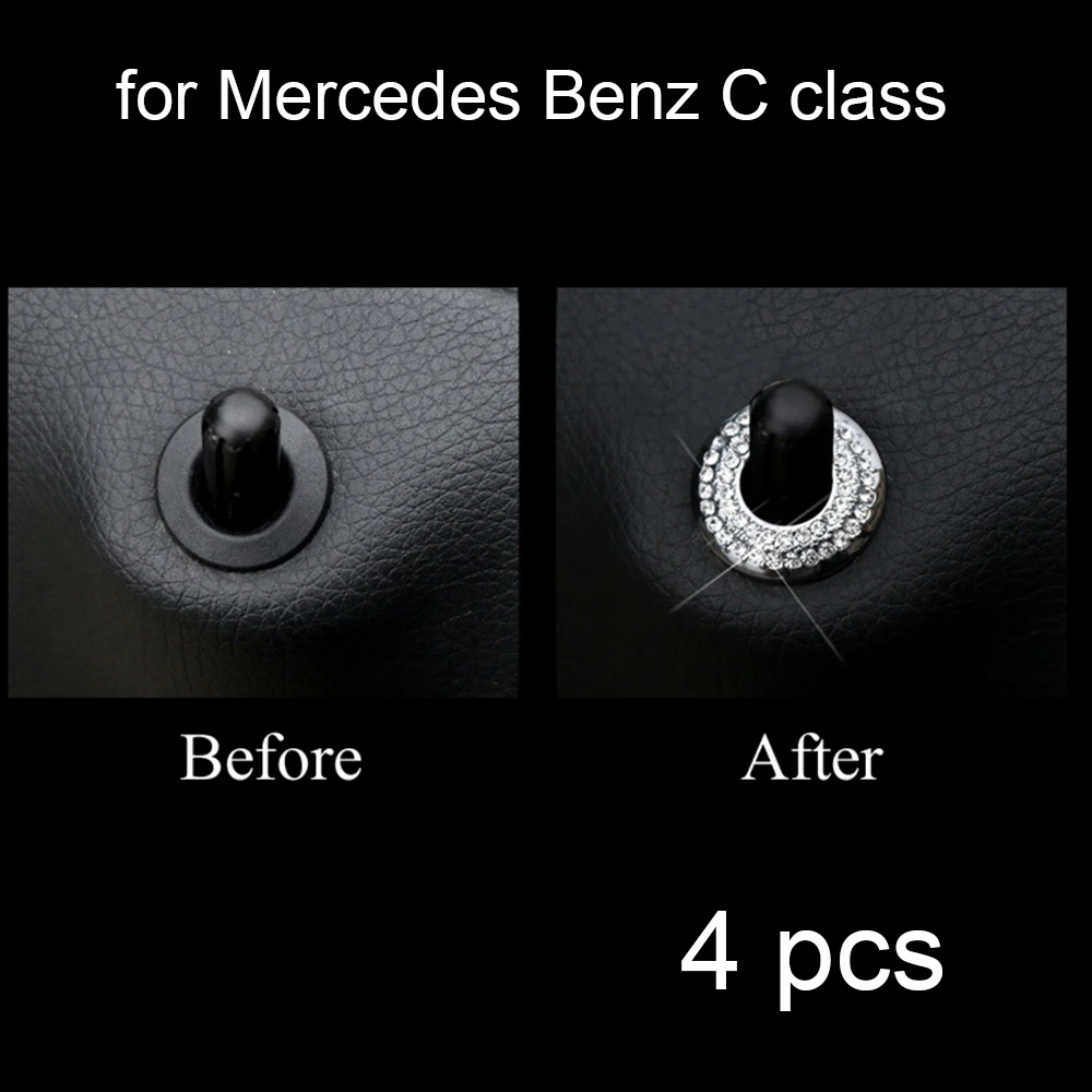 

Наклейка для Mercedes Benz C class C180L C200L GLC200 Автомобильная дверь болт крышка отделка горный хрусталь блесток кнопка, крышка украшения