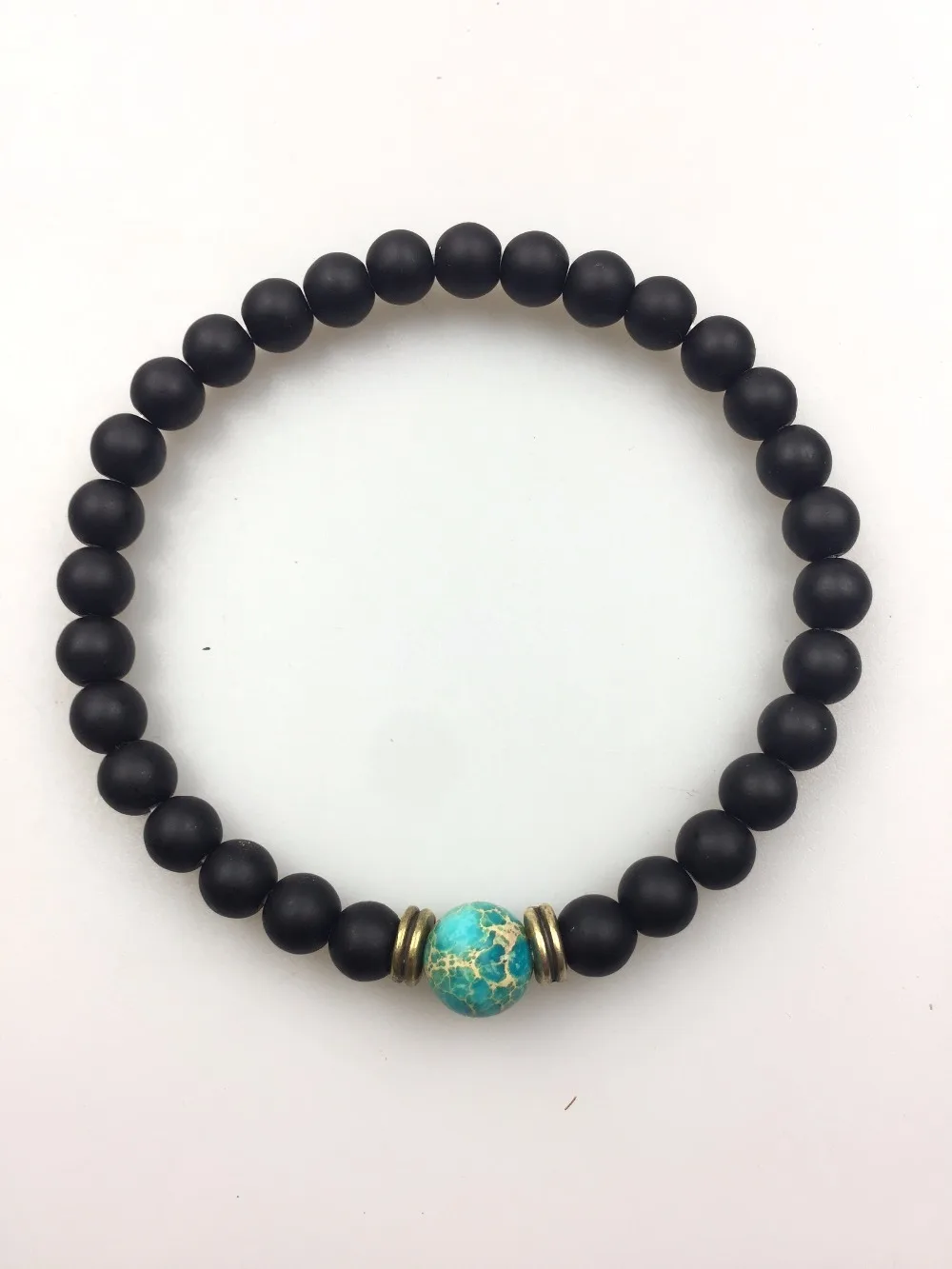 Natural Stone Bracelets 6MM Matte Onyx 8MM ImperialJasper Black Blue Regalite Bracelet Fashion Men's | Украшения и аксессуары
