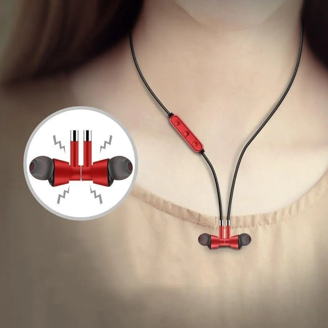 Магнитные всасывающие наушники-воротник Беспроводные Bluetooth бинауральные стерео