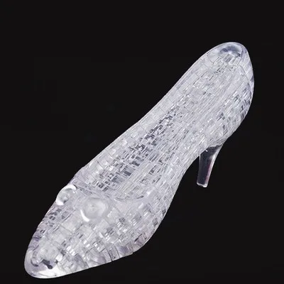 white DIY 3D составная Головоломка из хрусталя стереоскопическая башня Пирамида высокие каблуки дельфин модель креативная головоломка игрушка для ребенка подарок на день рождения для детей - Цвет: white