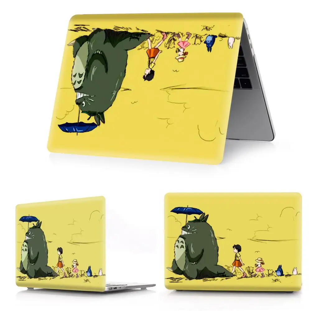 longmao-tuandui Чехол для ноутбука Totoro с цветной печатью для MacBook Air retina Pro 11 12 13 15 для MacBook с сенсорной панелью New Air 13 New Pro13 15 - Цвет: longmao-tuandui