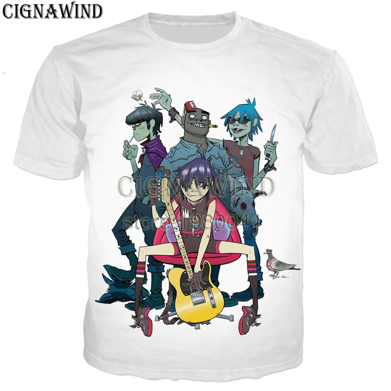Новый летний топ Классическая аниме-Группа Gorillaz футболка для мужчин/женщин