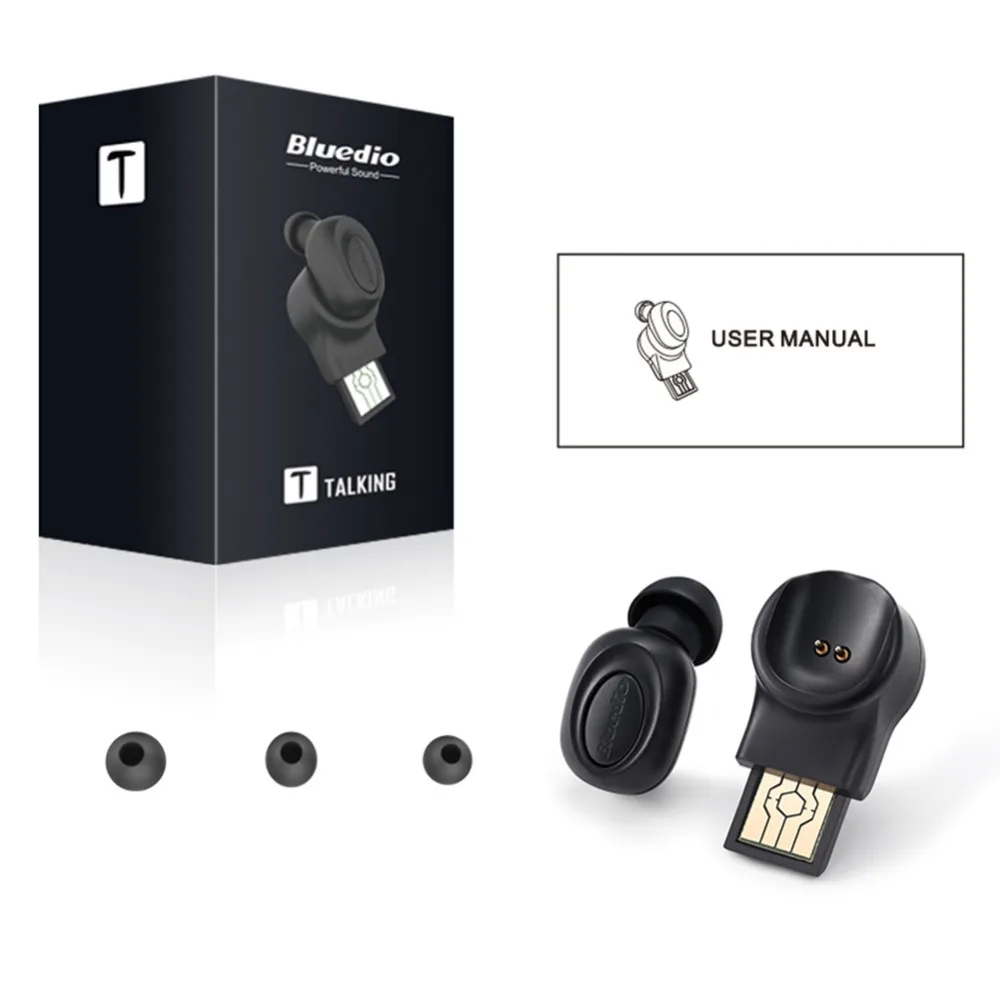 Bluedio T-talking Bluetooth Earphone sports Wireless earbuds in-ear voice control super bass Earphones with built-in microphone |
