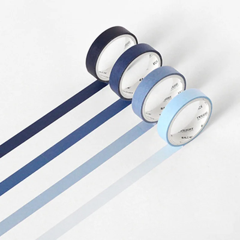 Blue 4 шт./компл. милый лента Washi Kawaii Papeleria канцелярские Скрапбукинг декоративные ленты сплошной Цвет "сделай сам" молочный фото Стикеры для альбомов - Цвет: Blue