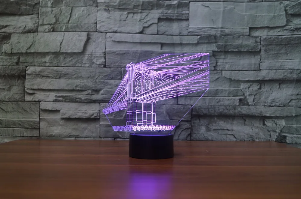Красочные 3D 7 видов цветов светодиодные настольные лампы Золотые ворота форма