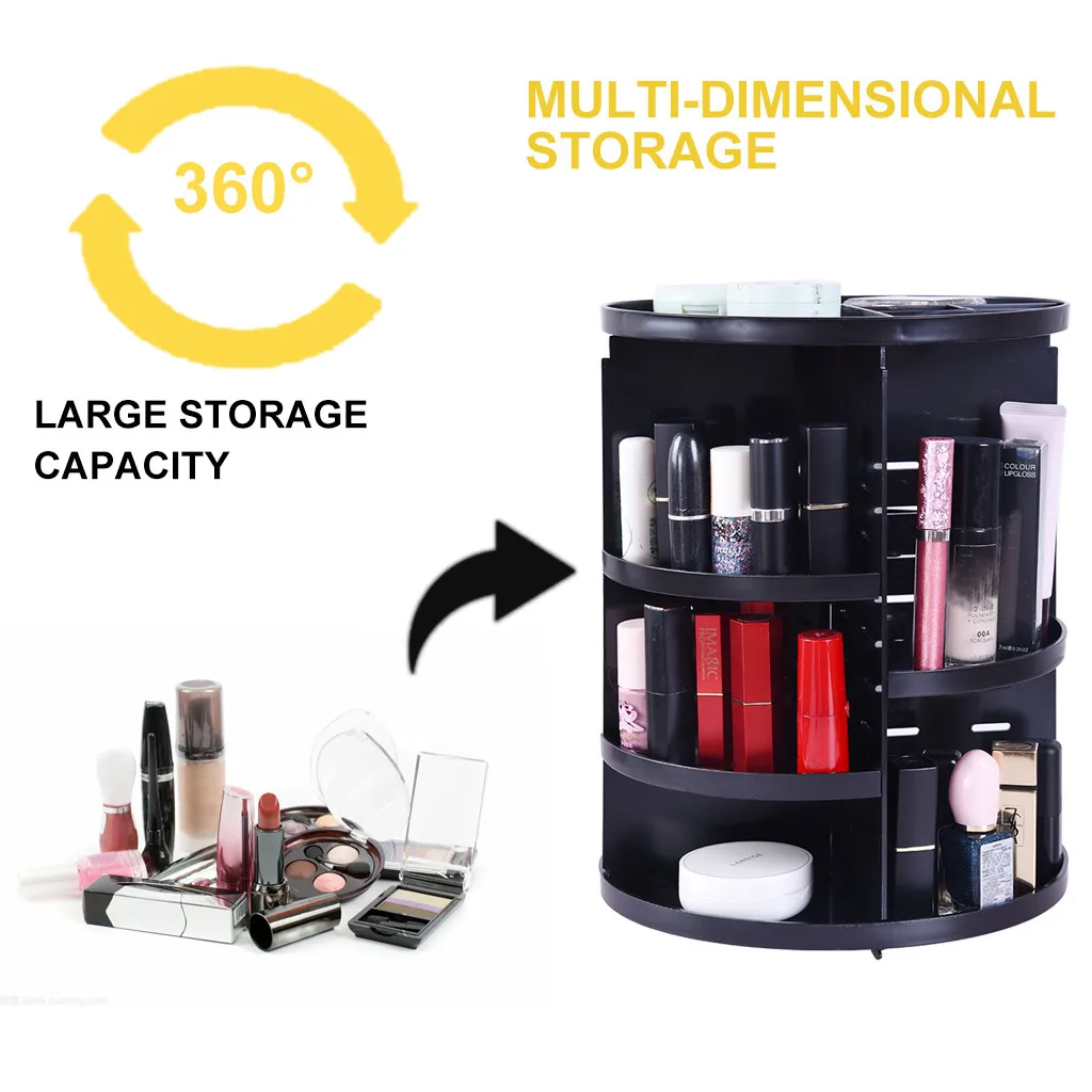 360 градусов вращающийся Mac ящик для хранения косметики Органайзер Подставка