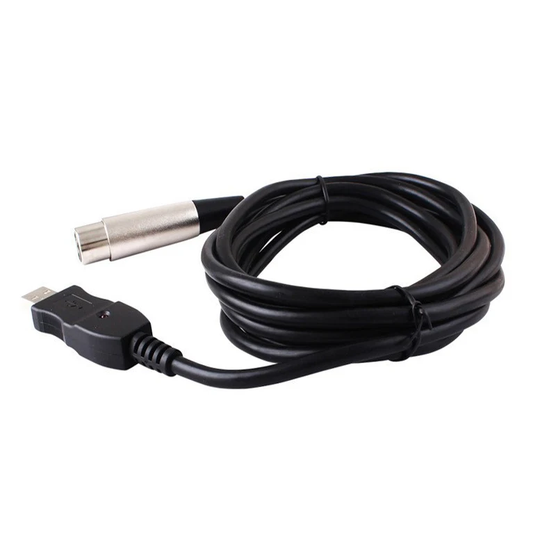Высокое качество 3 м 9 футов USB-MIC черный микрофонный кабель USB штекер 3-контактный