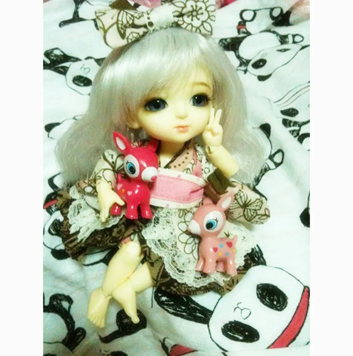 4 шт./лот новинка мини Puchi Babie Deer мультяшные фигурные украшения сделай сам радужная