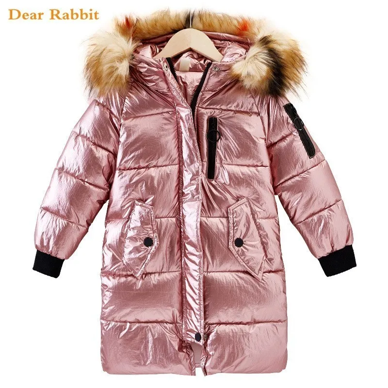 

-30 Children Winter jacket Clothes Girl Warm waterproof Coat Hooded long down cotton Coats For Kids Outerwear parka clothing