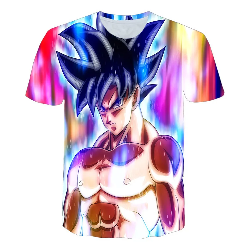 Новые летние унисекс Творческий короткий рукав футболки Dragon Ball 3D Футболка с