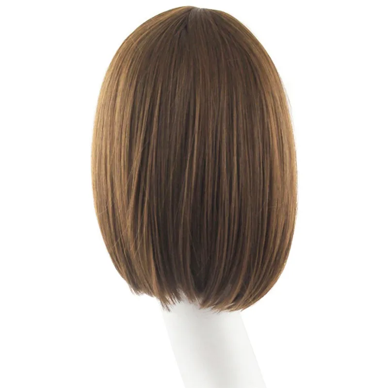 Brown MapofBeauty короткие прямые волосы синтетический чёрный; коричневый, розовый, белый, золотой 1", 8 цветов Косплэй Боба парик синтетические Жаростойкие Для женщин - Цвет: Brown