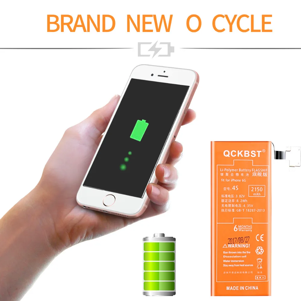 QCKBST 2150mAh литий полимерный аккумулятор и бесплатные инструменты для ремонта iPhone 4S