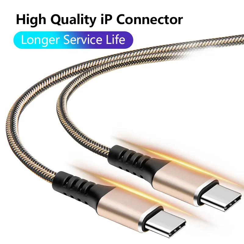 Оригинальный USB-кабель Power4 1 м 2 плетеный кабель USB Type-C для Macbook pro 3A PD быстрой