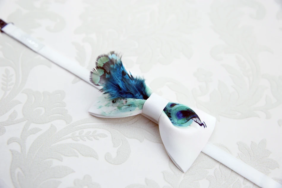 New Free Shipping 2016 casual Men's male Fashion Handmade original design Blue Green Peacock Feather tie married noreturn |