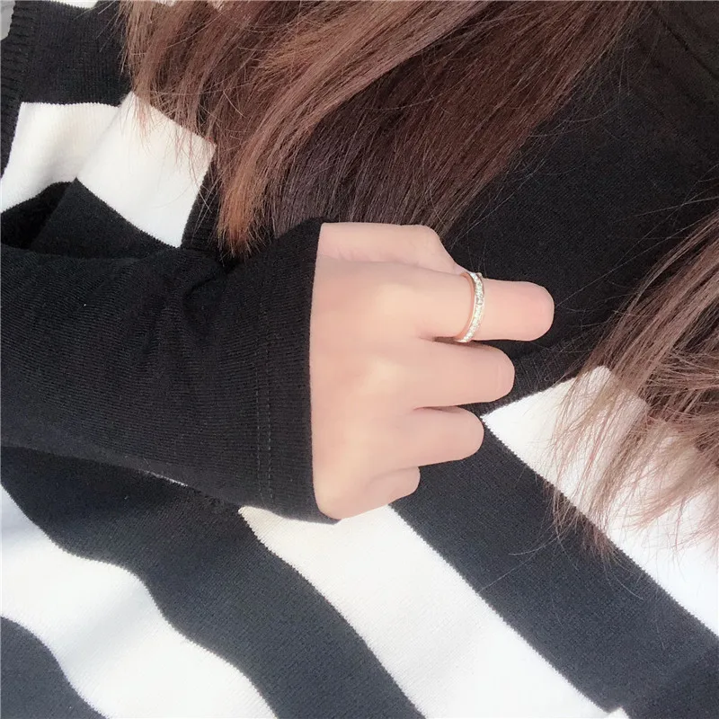 INS Girl's Heart Ring Южная Корея крутое студенческое универсальное циркониевое пищевое