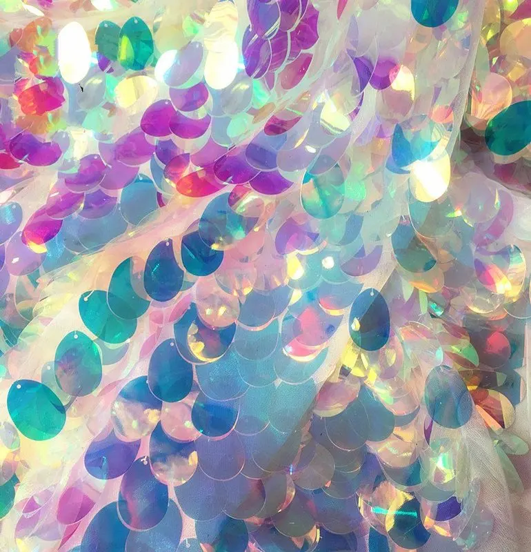 

GLace 1Y/Lot sequin fabric 5colour water drops sequin mesh fabric for dress lace wedding decoration TX805