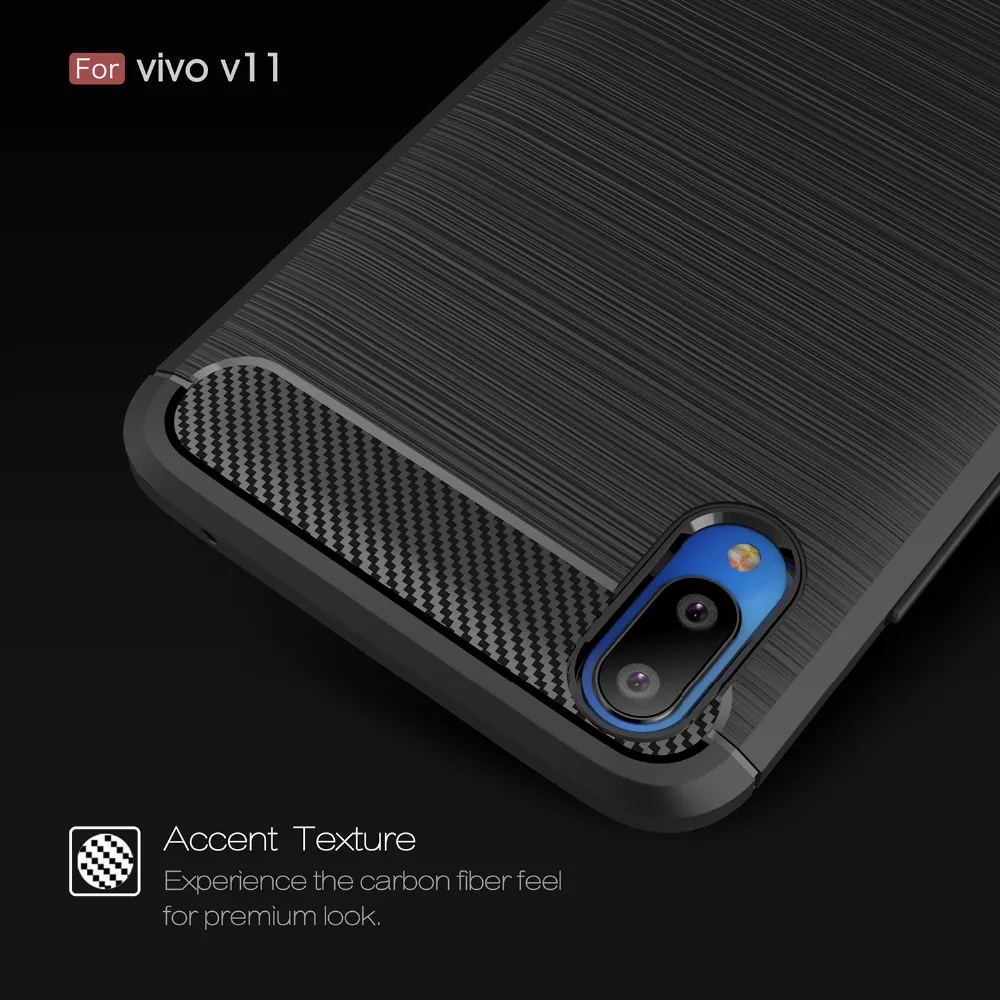 Чехол для VIVO V11i 1806 чехлы силиконовый мягкий бампер из углеродного волокна задняя