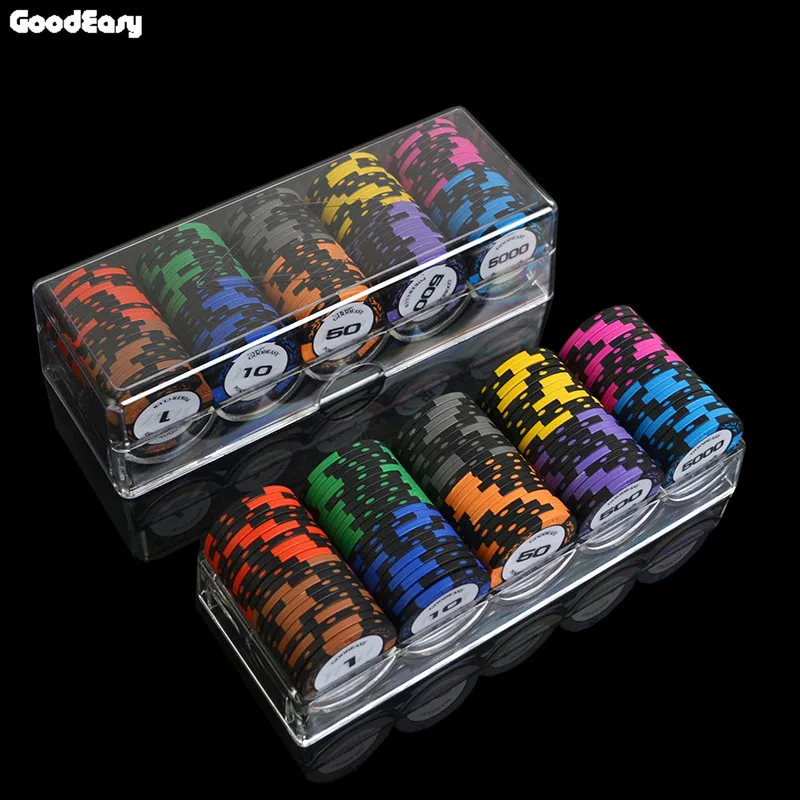 100/200 шт./компл. набор микросхем для Покера из глины в казино высококачественный