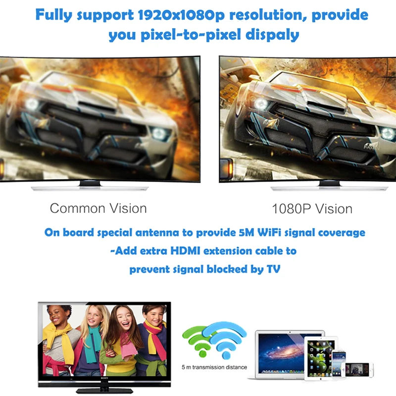DOITOP беспроводной WiFi дисплей ключ Airplay зеркальный 1080P HD Разрешение HDMI ТВ Видео