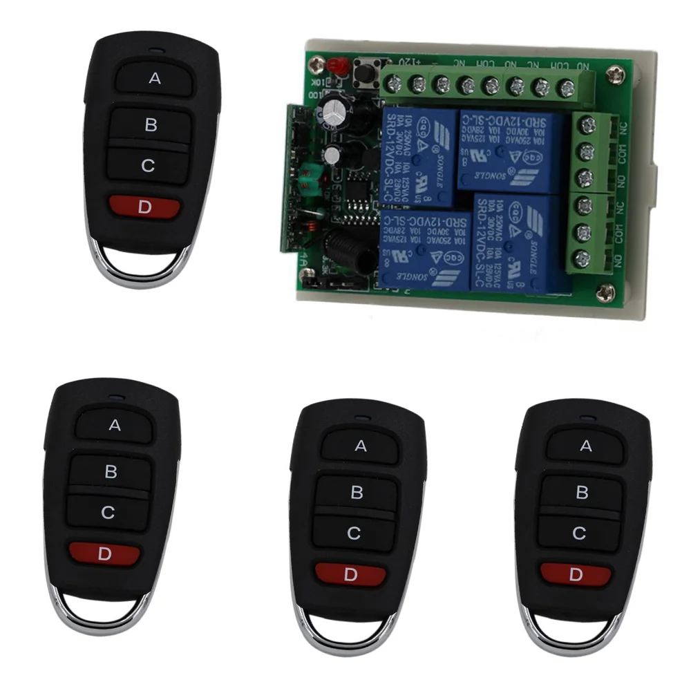 DC 12V 4 CH переключатель 24V 4CH RF беспроводной Стандартный радиочастотный