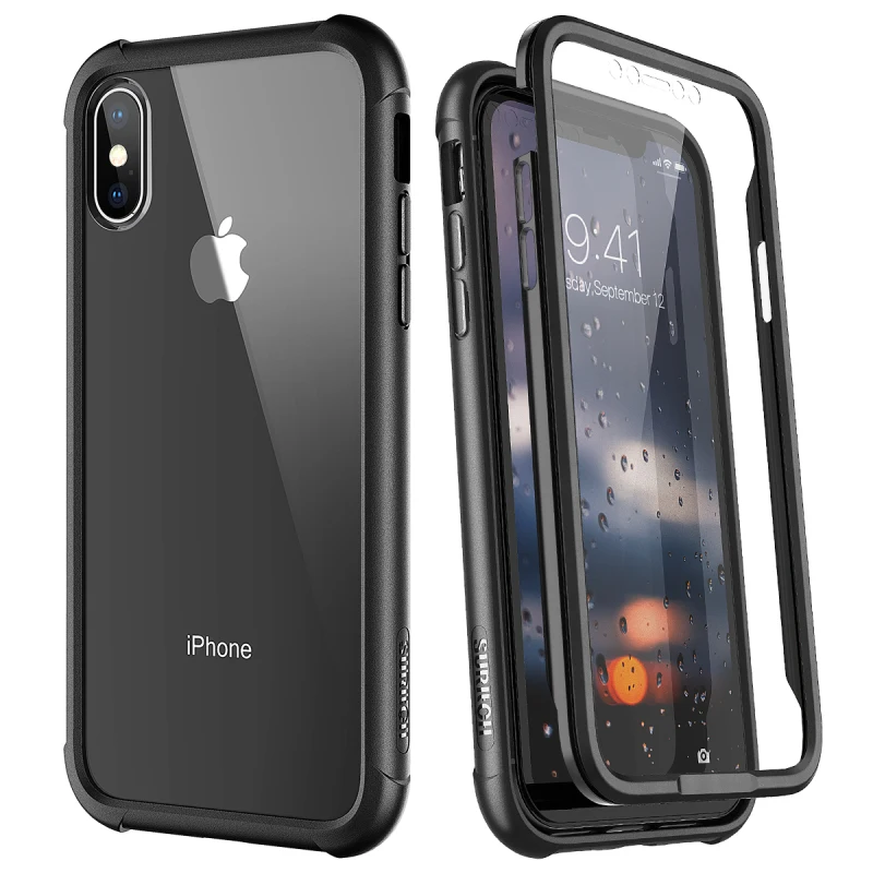 Прозрачный чехол прозрачный жесткий для iPhone XS бампер полная защита со встроенным