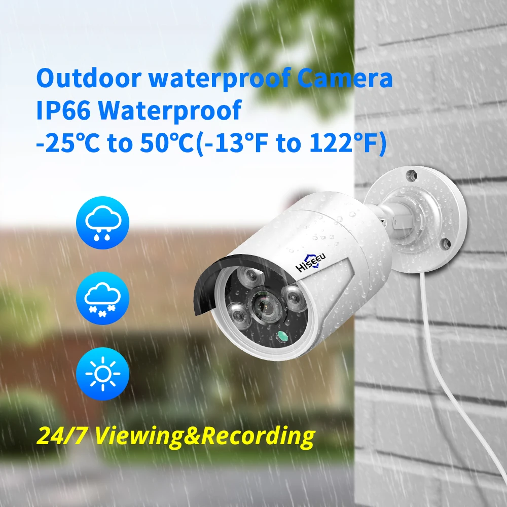 Hiseeu HD 8CH NVR 1080P видеокамера POE CCTV система Комплект 2MP наружная Водонепроницаемая ip-камера POE Домашняя безопасность видео набор для наблюдения