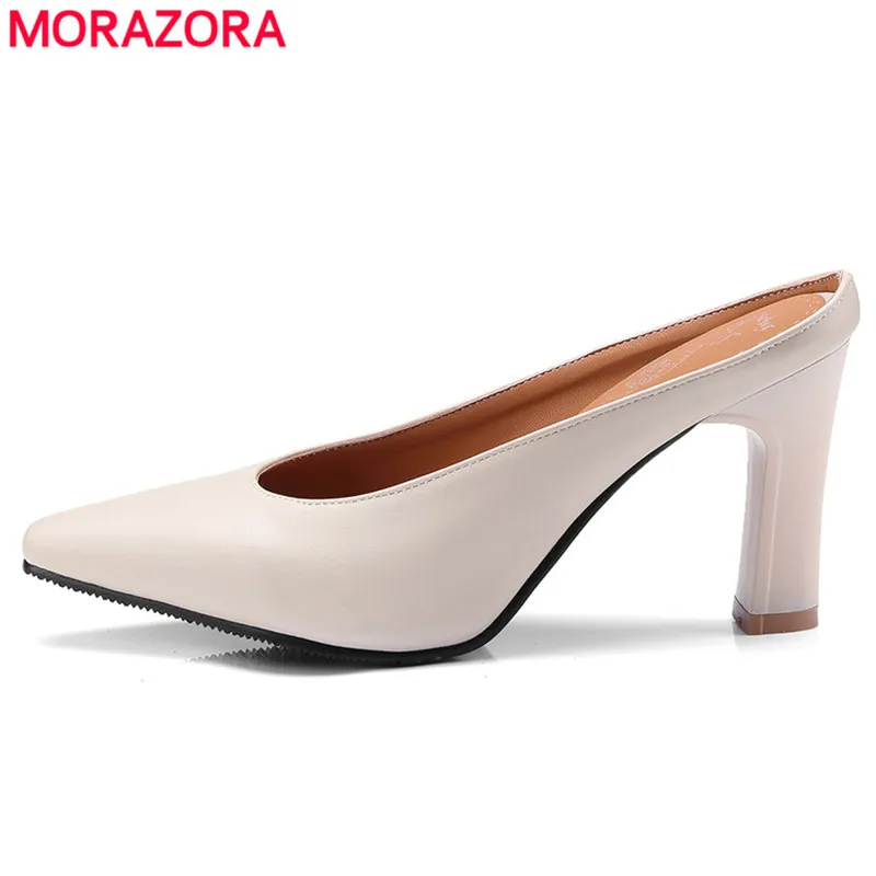 MORAZORA Size 32-46 HOT 2018 new fashion spring summer women pumps single shoes pointed toe spike high heels party woman | Обувь