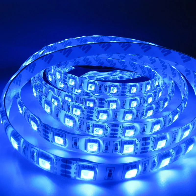 Гибкая светодиодная лента 12 в пост. Тока SMD 5050 RGB 60 светодиодов/м 5 м/рулон