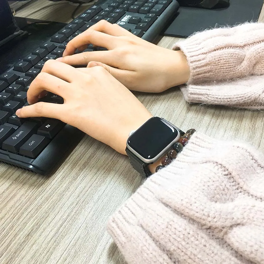 Браслет керамический Глянцевый для Apple Watch SE ремешок наручных часов 40 мм 44 38 42