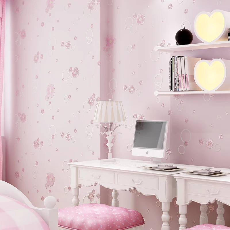 

Beautiful Small Flowers Embossed Wallpaper Cute Baby Girl Bedroom Wall Paper 3d Self Adhesive Kids Rooms Wallpapers Roll EZ031