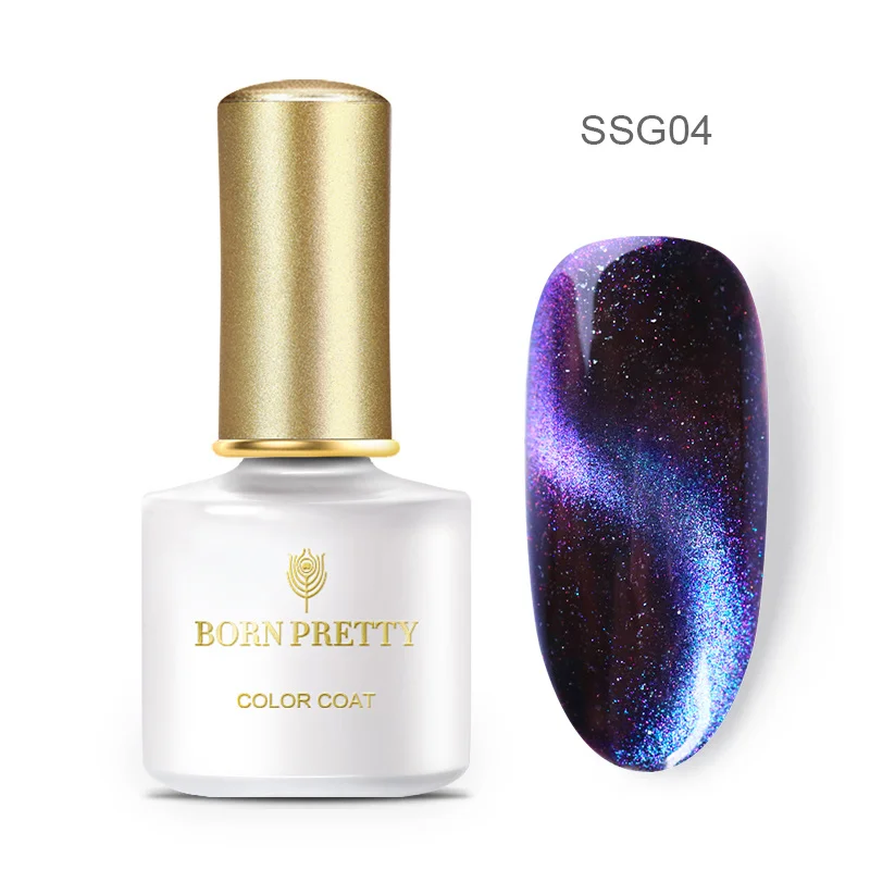 BP-SSG04 Магнитный Гель-лак для ногтей BORN PRETTY, 6 мл, Блестящие Блестки фиолетового цвета, долговечный замачиваемый УФ гель для ногтей, Гель-лак - Цвет: BP-SSG04