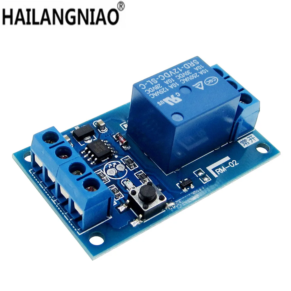 

2pcs 5V 12V 24V Single Bond Button Bistable Relay Module Modified Car Start and Stop Self-Locking Switch One Key
