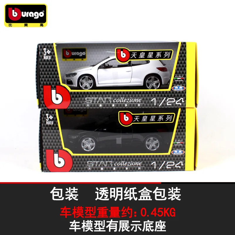 Имитация автомобиля Burago масштаб 1:24 модель из сплава игрушка для Volkswagen Scirocco