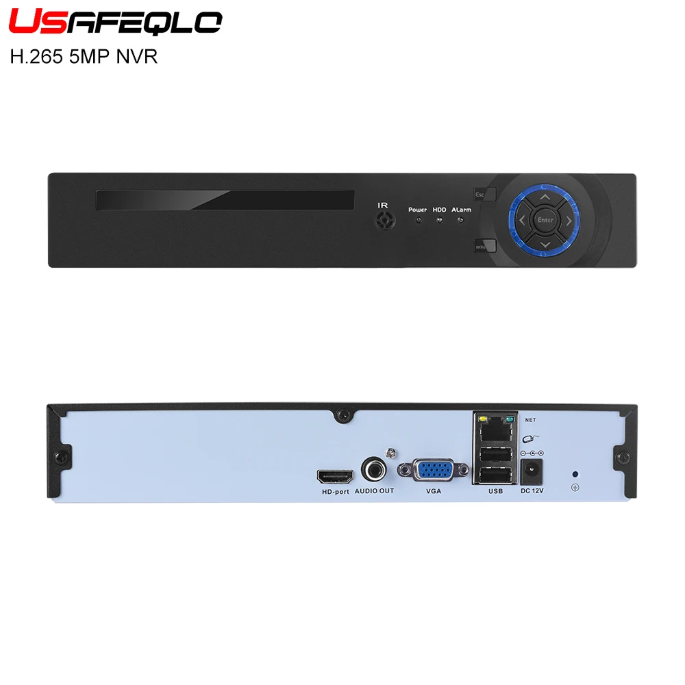 USAFEQLO Новый H.265 5MP 8CH/16CH 1 SATA HDD порты NVR XMEYE ONVIF P2P Обнаружение движения HDMI VGA CCTV видео