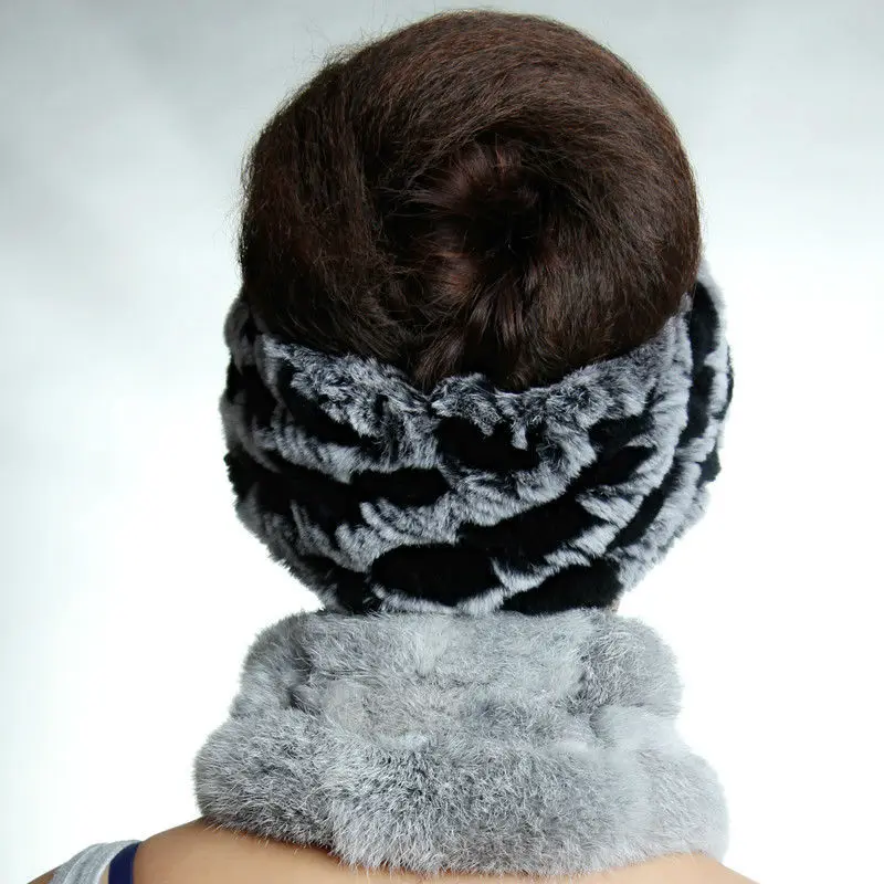 Настоящий мех кролика головные уборы шляпы натуральные вязаные меховые из