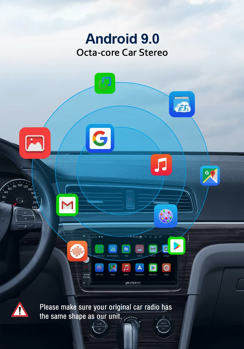 Pumpkin 4 Гб ОЗУ 32 ПЗУ 2 дюйма Android 9 0 Универсальное автомобильное радио без dvd плеера GPS