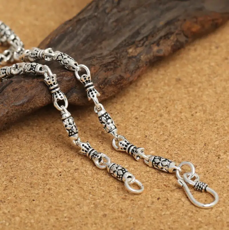 Мужское классическое серебряное ожерелье 4 мм в виде креста|Ожерелья| |