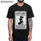 Классическая футболка из чистого хлопка с круглым вырезом для БДСМ-секса с поводком и законами, строго принужденная футболка, летняя мужская футболка унисекс