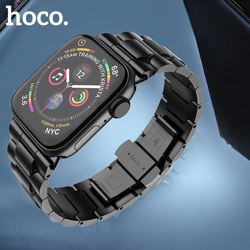 HOCO 316L нержавеющая сталь Бабочка Пряжка ремешок для Apple Watch 42 мм 44 38 40 металлический