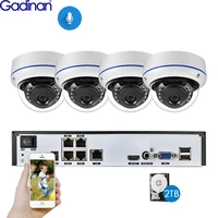 gadinan 4ch 5mp poe nvr kit security camera system 5mp 3mp ir outdoor cctv dome audio poe ip camera video surveillance set