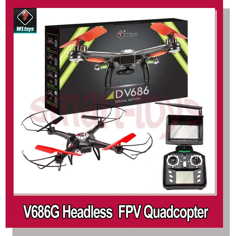 Квадрокоптер WLToys V686G 3 шт. дополнительная батарея 5 8G FPV Безголовый Дрон с камерой 2