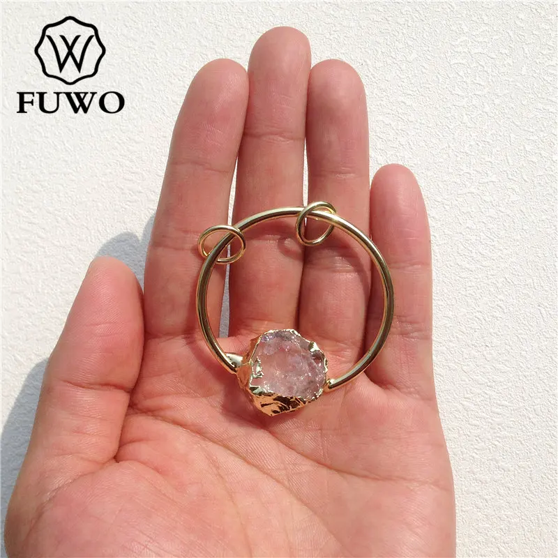 Кольцо FUWO с кристаллом камнем кварцевый кулон высокое качество полудрагоценный