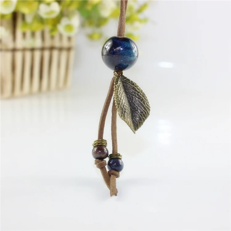

Miredo jewelry wholesale fa simple leaf shion Ceramic pendant artware necklace free shipping #1819