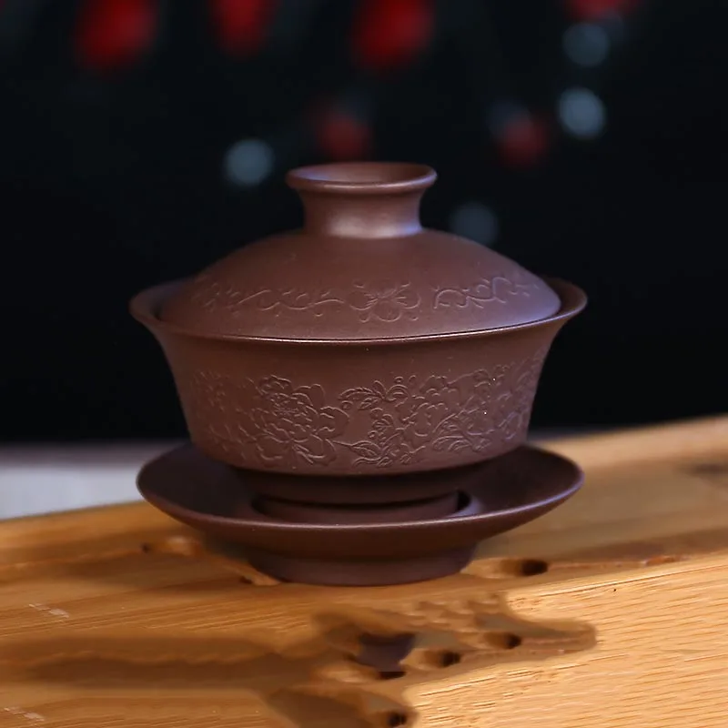 Куб. См Yixing фиолетовая глина Gaiwan ручной работы натуральная сырая руда Zisha
