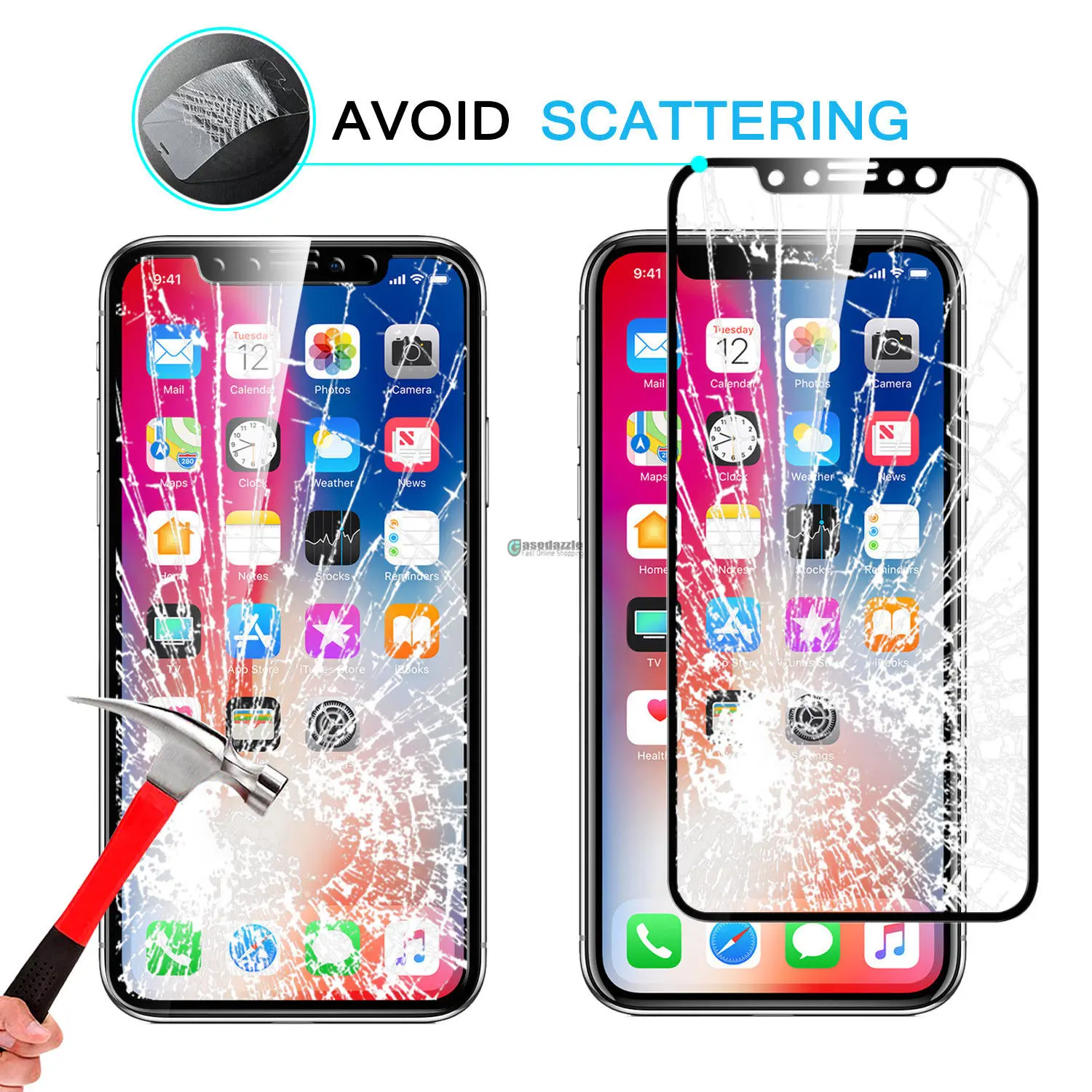 Полное покрытие из закаленного стекла для iPhone X 8 7 6 S Plus 5 5S протектор экрана